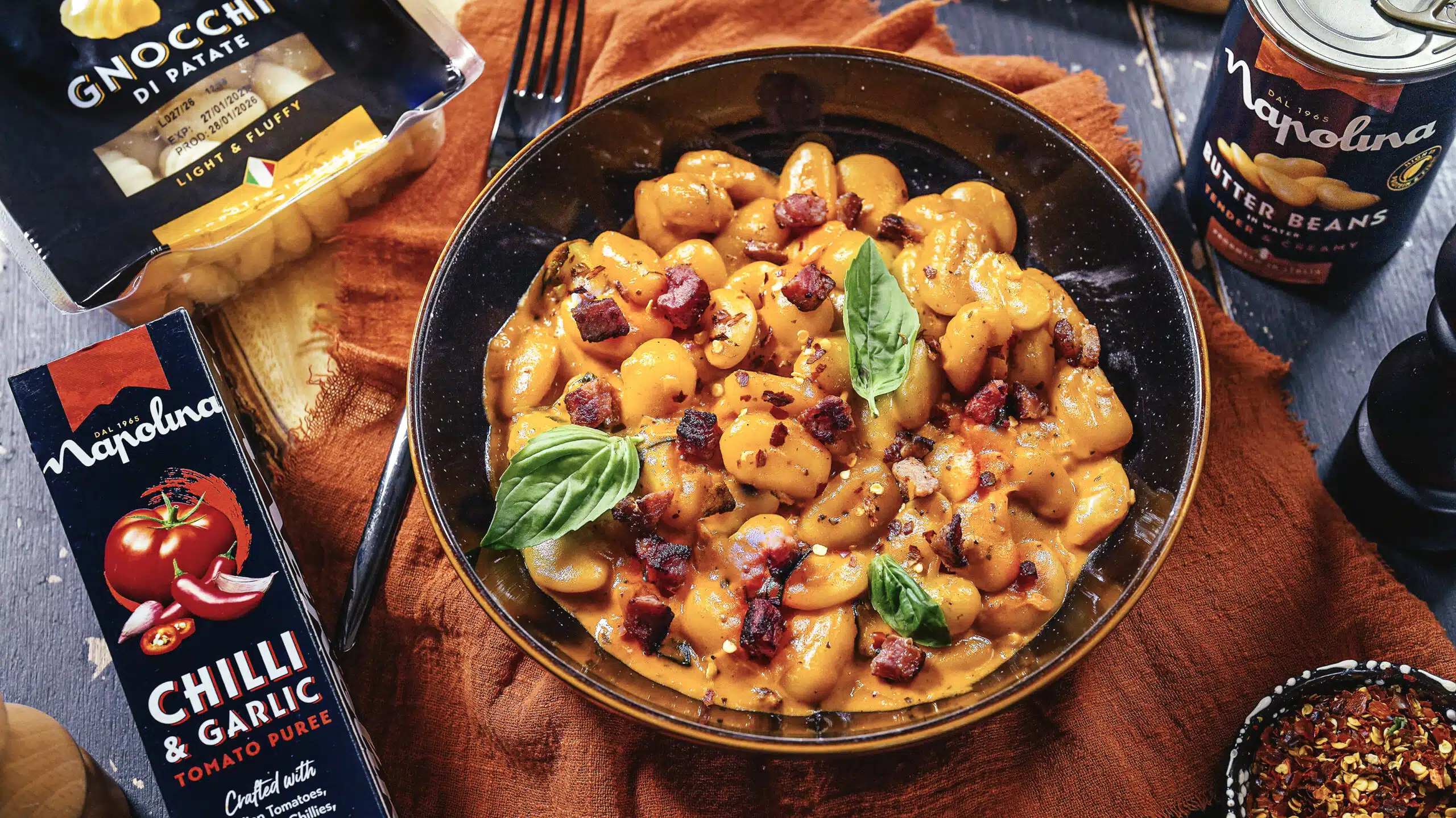 Gnocchi with Butter Beans alla Vodka