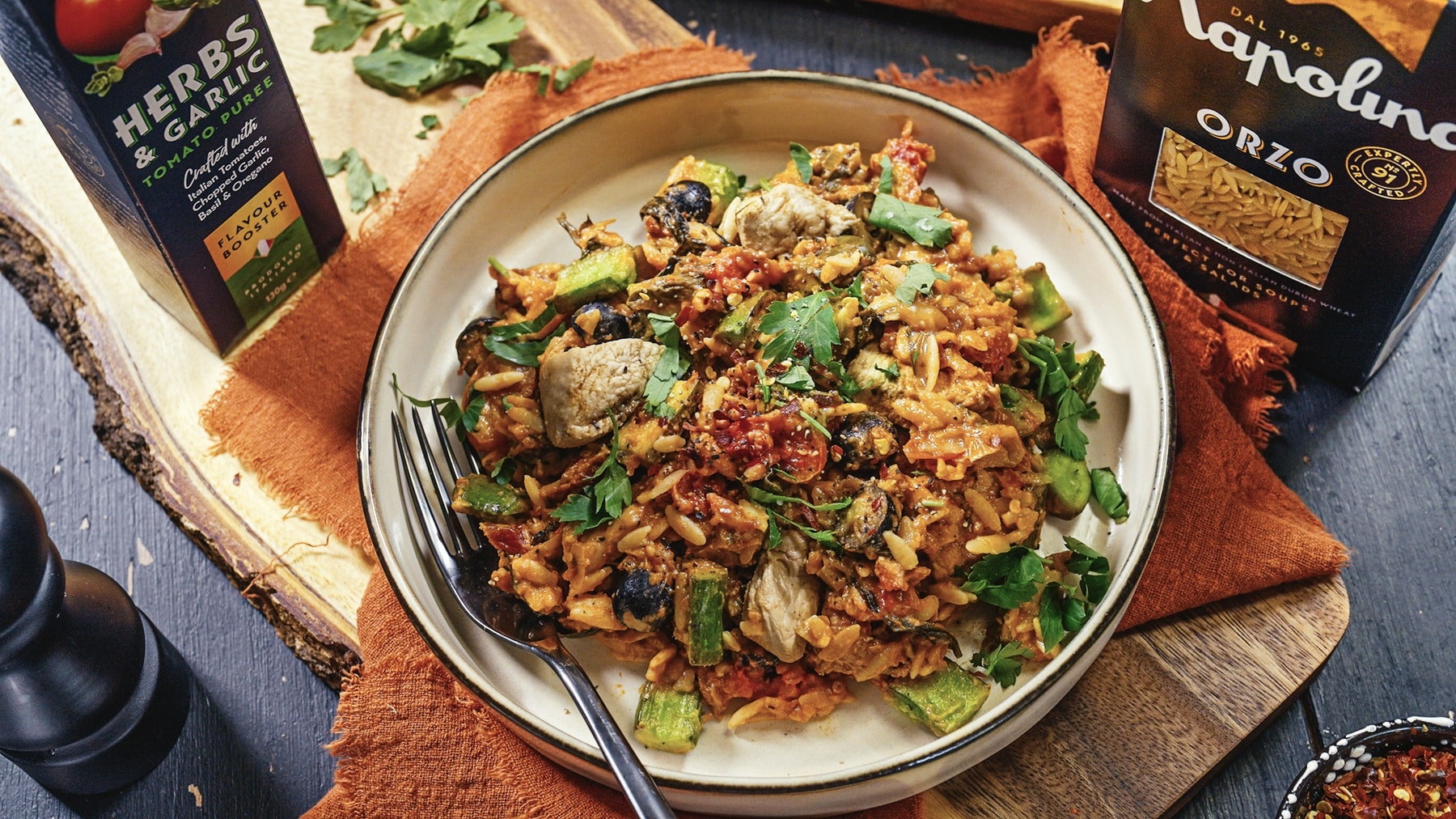One-Pan Orzo Chicken Pasta Bake 